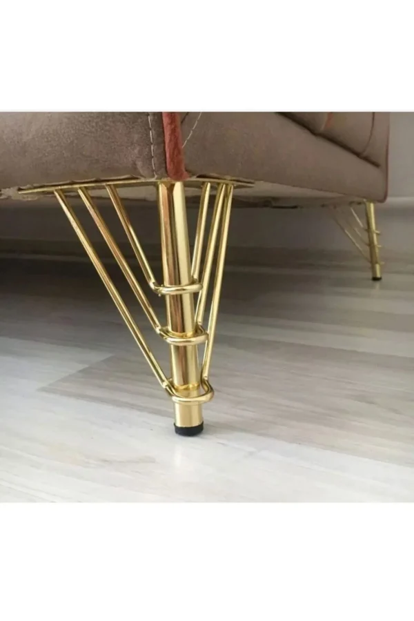 Metal Gold Koltuk, Masa, TV Ünitesi Ayağı 3 Telli 15 Cm ( 4 Lü Paket )