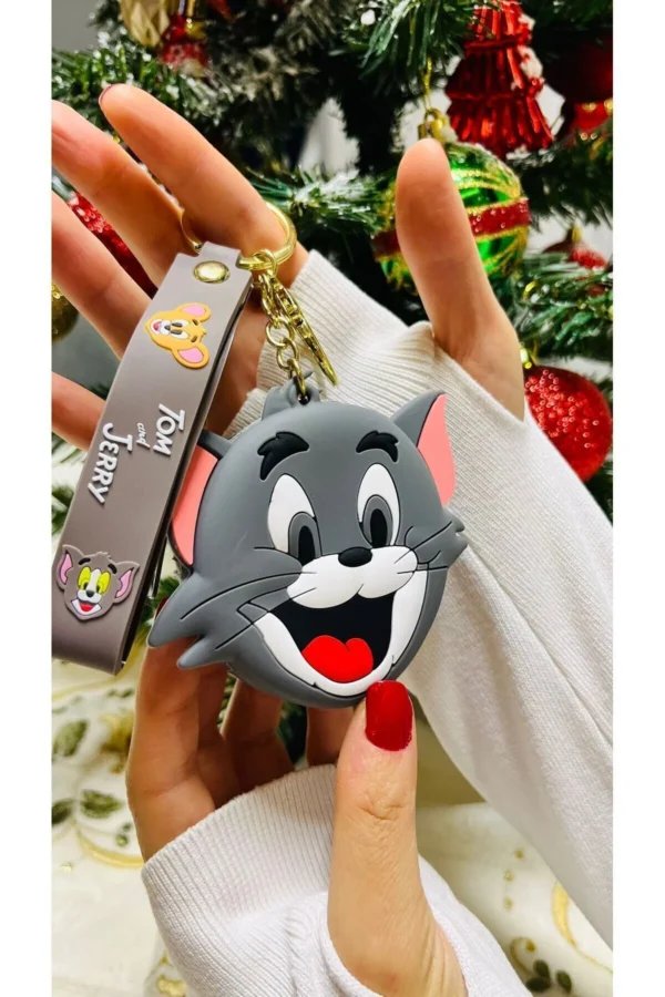 Tom ve Jerry Tom Figürlü Cüzdanlı Çantaya Takılabilir Anahtarlık