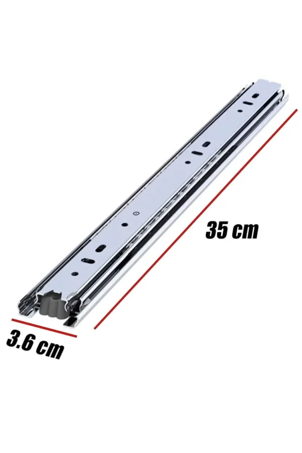 Bilyalı Teleskopik Dolap Çekmece Rayı Metal En:3.6 Cm Boy:35 Cm