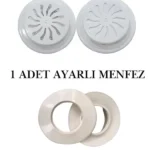 Ayarlı Doğalgaz Cam Menfezi Beyaz 1 Adet, Doğalgaz Kombi Baca Contası 2 Li 1 Takım