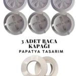 Papatya Tasarım Baca Kapağı Beyaz 3 Adet