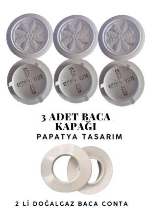 Papatya Tasarım Baca Kapağı Beyaz 3 Adet