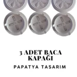 Papatya Tasarım Beyaz Baca Kapağı 3 Adet
